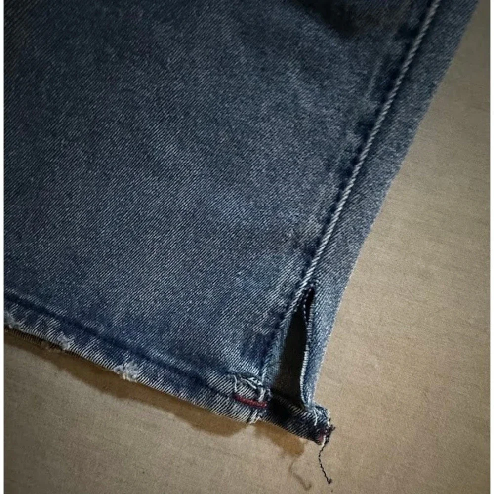 True Religion‎ Geno Jeans Mens 33 Blue Fringe Hem Denim Flap Pocket 33X30.